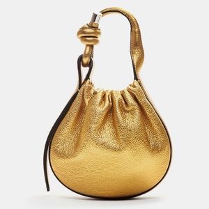 Brand new!! INA MINI CROSSBODY METALLIC RUCHED BRIGHT GOLD